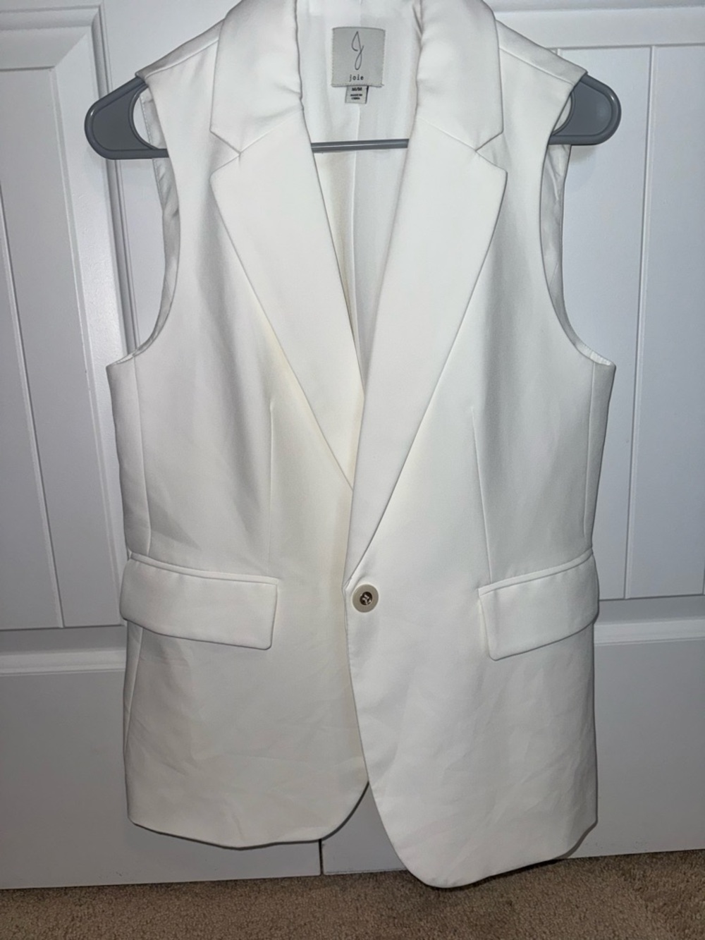 Joie Cream Sleeveless Tailored Blazer Vest